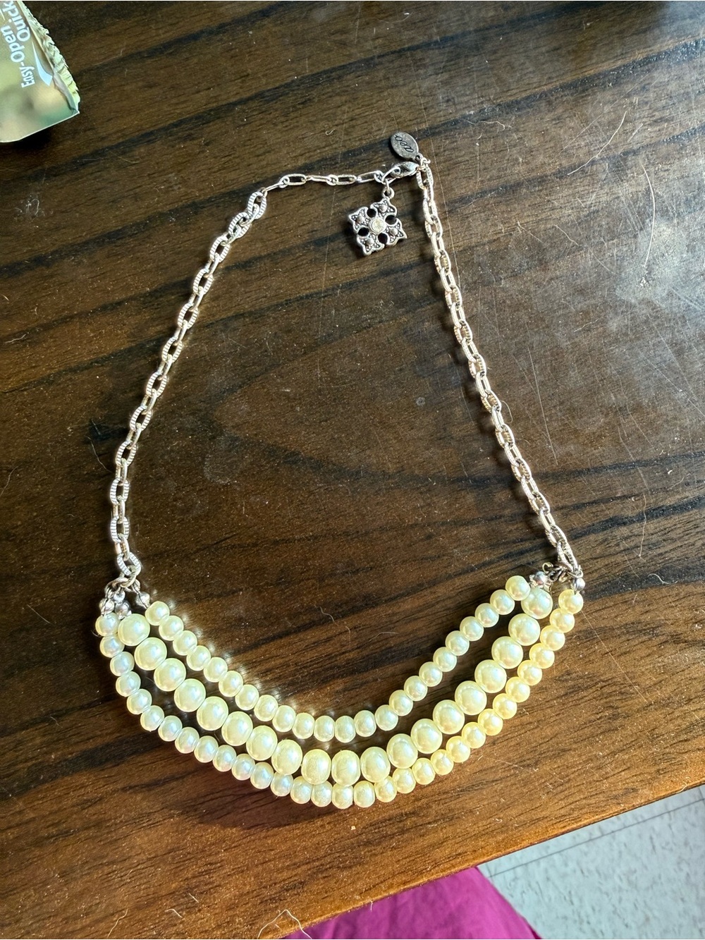 Elegant Cream Pearl Triple-Row Necklace